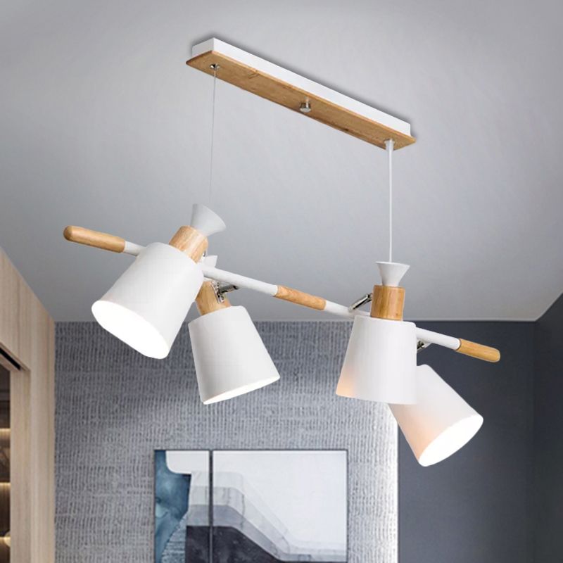 Luce dell'isola verde/grigio/grigio/grigio/grigio con tonalità affusolata a 4 luci in metallo lampada sospesa per cucina sala da pranzo