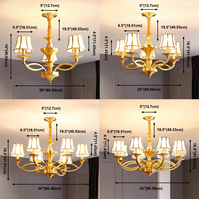 Multi-Head Chandelier Light Traditional Barrel Pendant Lamp with White Glass Shade