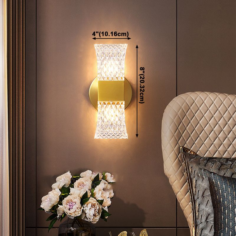 Moderner Stil Geometrischer Schatten Wandleuchte Kristallwandhalterung Leuchte in Gold