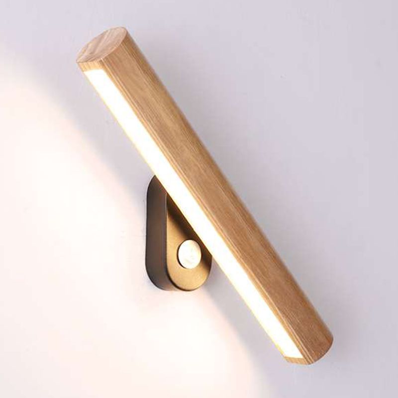 Luz de pared de estilo de estilo moderno forma de madera de madera de mono de pared de 1 luces