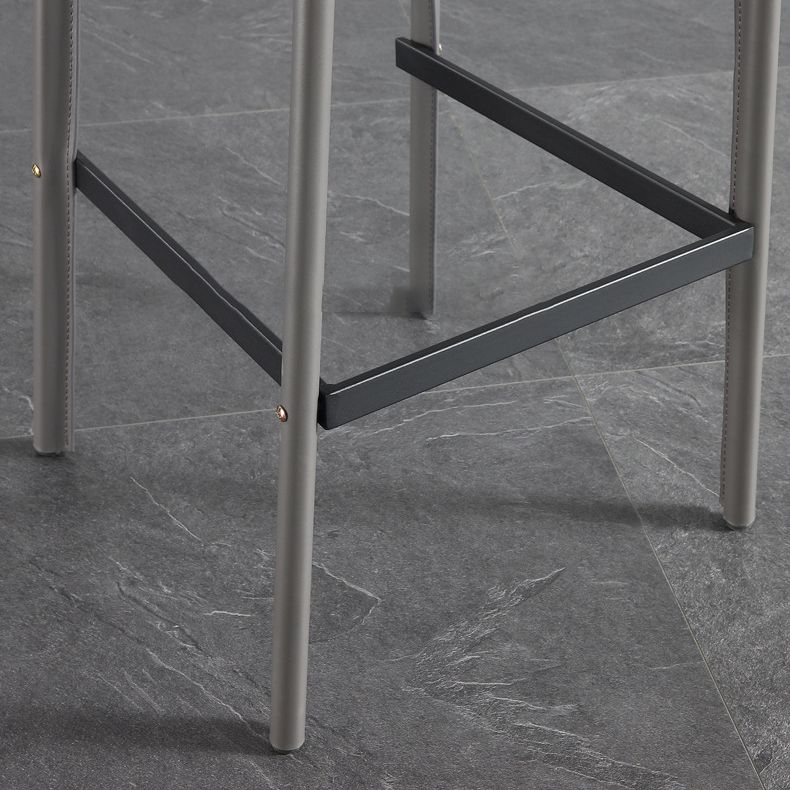 Contemporary Metal Bar Stool Backrest Counter Stool for Living Room