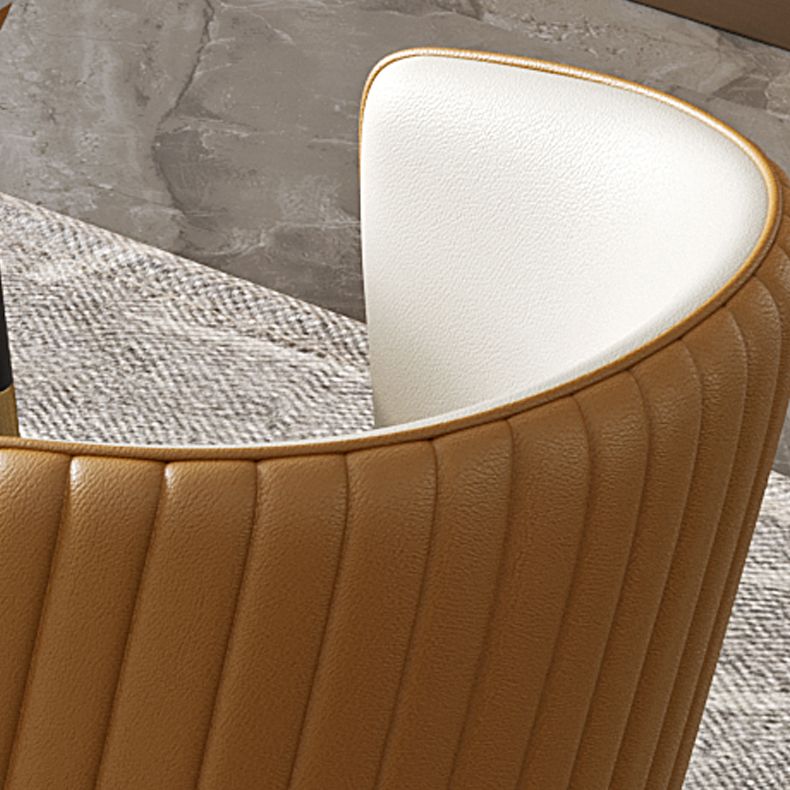 Nordic Glam Style Dining Chairs Armless Side Chairs with Wooden Legs