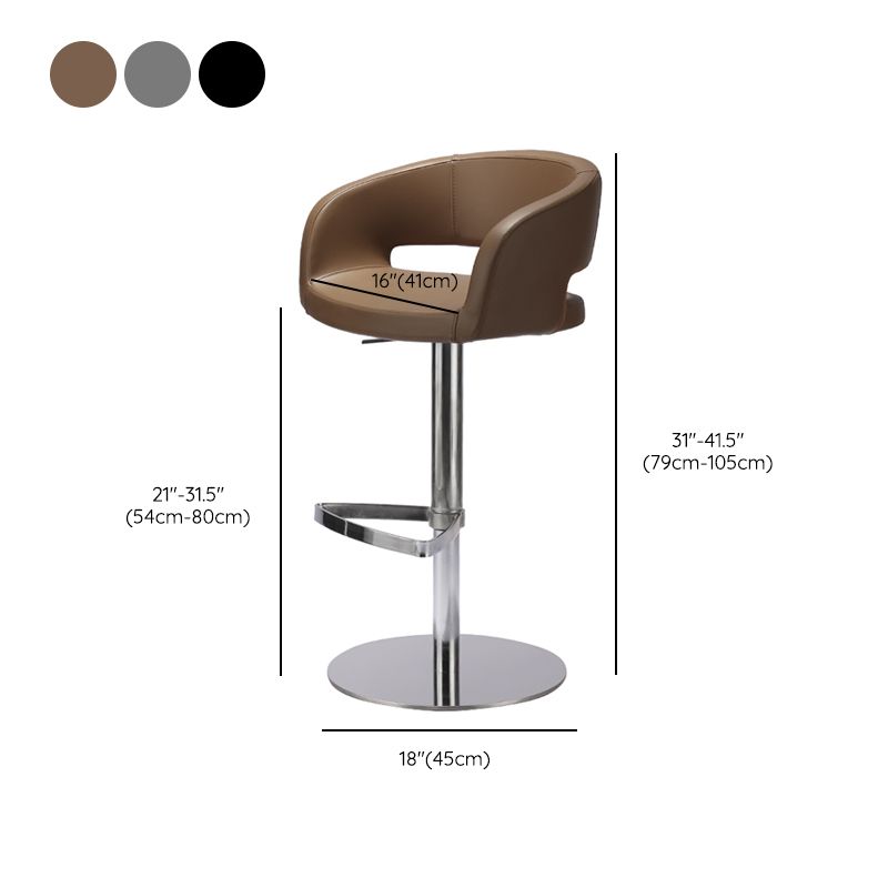 Modern Leather Bar Stool Adjustable Backrest Counter Stool for Bristol