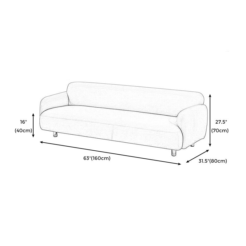 Modernism Metal Legs Rolled Arm Sofa Standard Cushions Sofa for Living Room