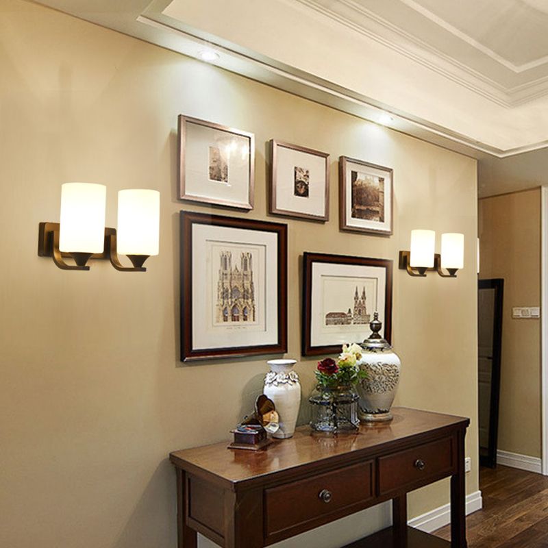 Moderna semplicità cilindri con le luci di applique luci latte murale vetrino illuminazione con camera da letto per camera da letto