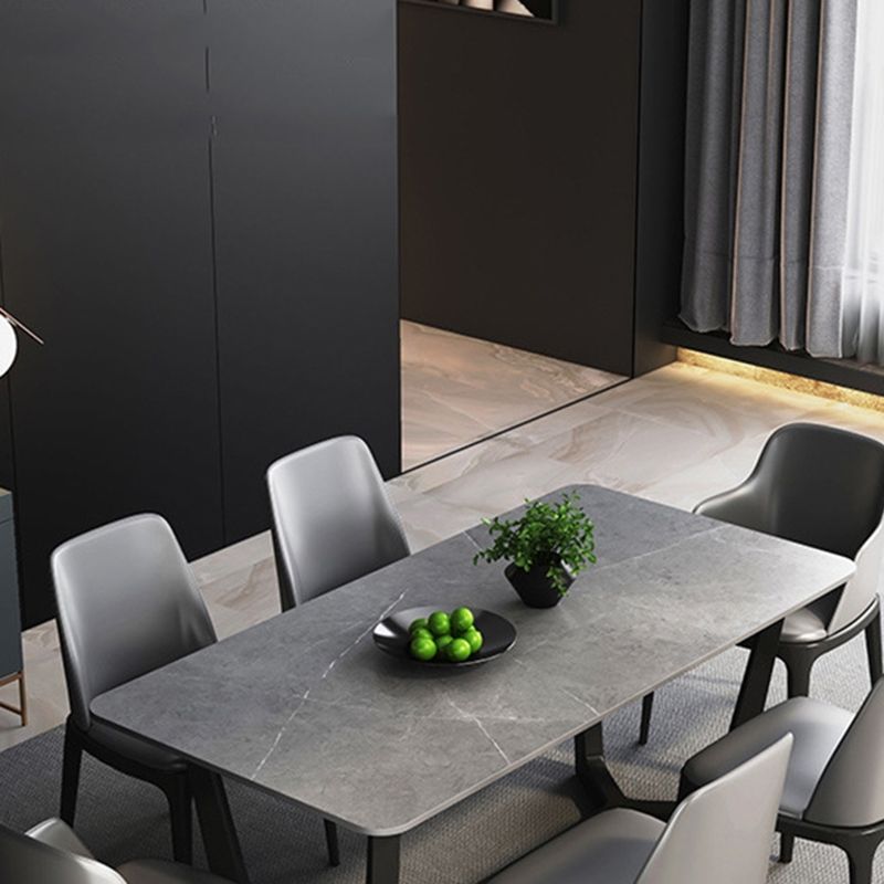 Grey Designer 1/2/5/6/7 Pieces Dining Table Set Rectangle Stone Dinette Set