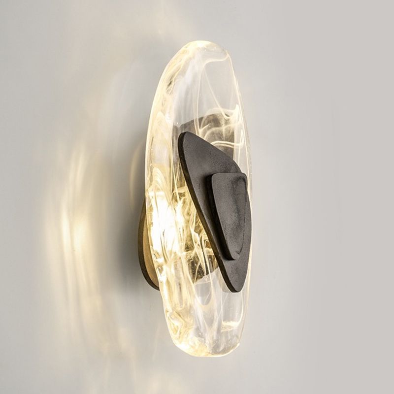 Contemporary Irregular Wall Light with Glass Shade for Living Room