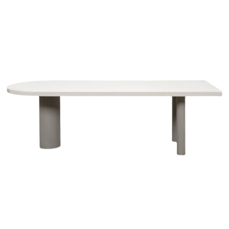 Mesa de comedor contemporánea de madera sólida Mesa de forma de madera de pino para la cocina