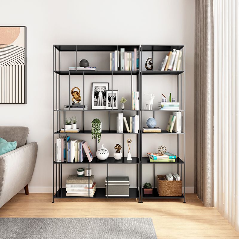Open Metal Etagere Bookcase Modern Rectangular Shelf Bookcase