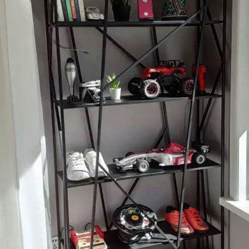 Metal Open Storage Bookshelf Industrial Rectangle Etagere Bookcase