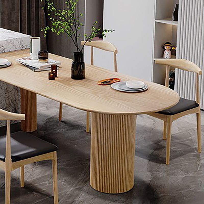 Irregular Shape Table for Restaurant Solid Wood Island Table with 3 Legs