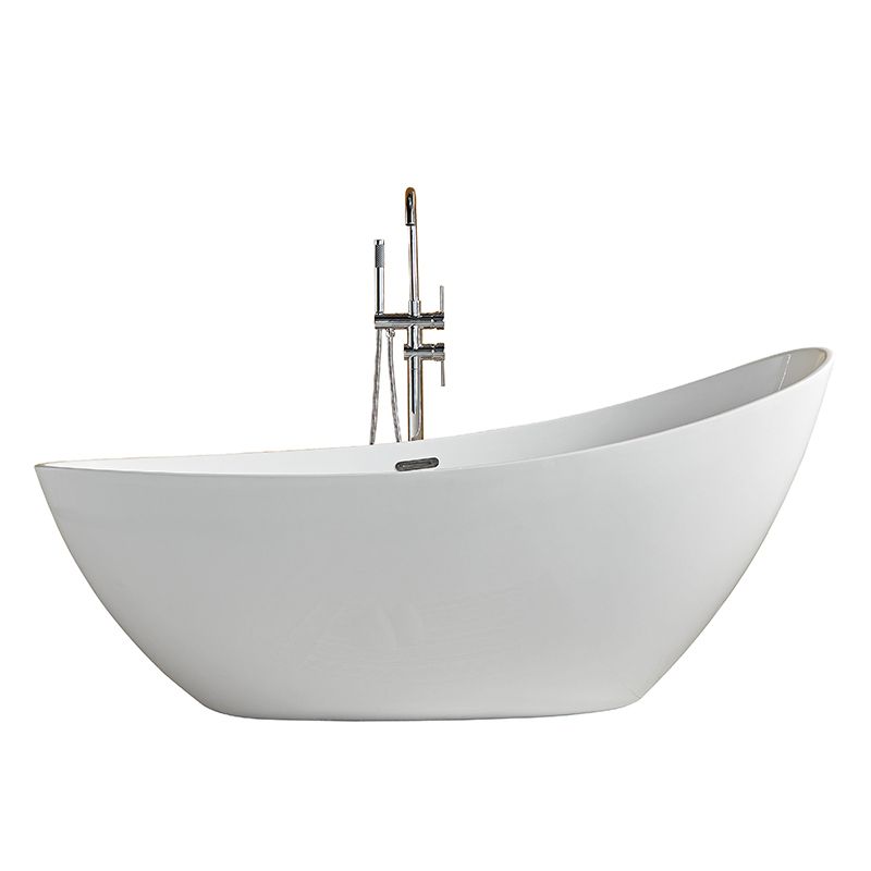 Contemporary Freestanding Soaking Bathtub Oval Slipper Acrylic Bathtub