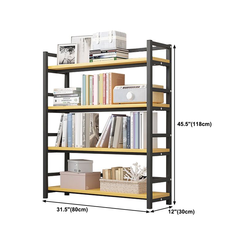 Modern Style Bookshelf Black Metal Frame Bookcase for Office