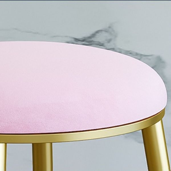 Nordic Armless Backrest Counter Stool Steel Cafe Bar Stool with Velvet Cushion and Pedal