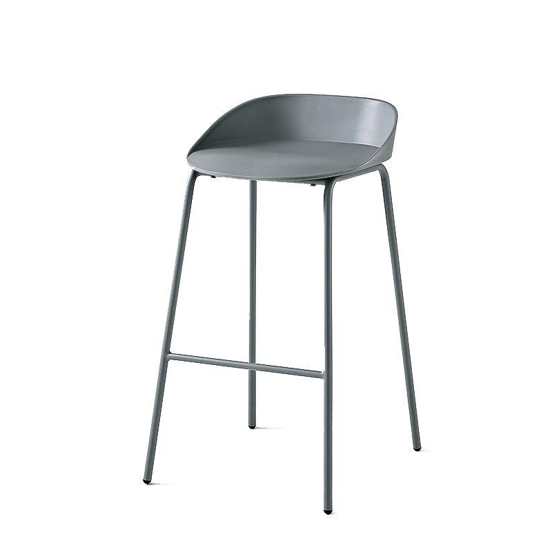 Indoor Plastic and Metal Bar Stool Modern Low Back Armless Bar Stool