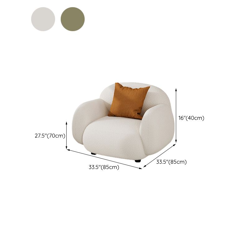 Contemporary Square Arm Sofa with Pillows Seating in Green and Beige