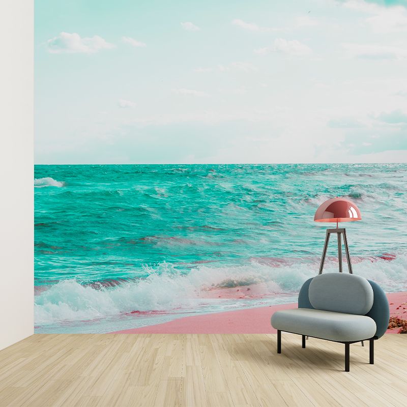 Sand of Beach View Mural Customized Modern Wall Covering for Sleeping Room