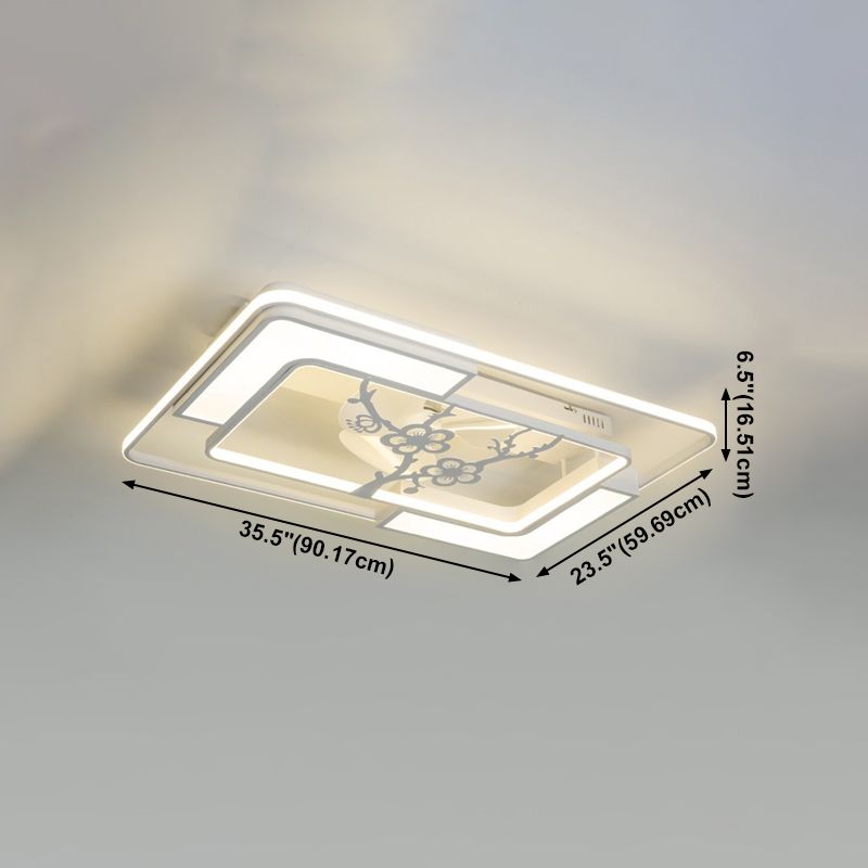 Lampada per ventola a soffitto moderna Nordic Acrilico da letto da letto Soggiorno semifulò la luce del soffitto