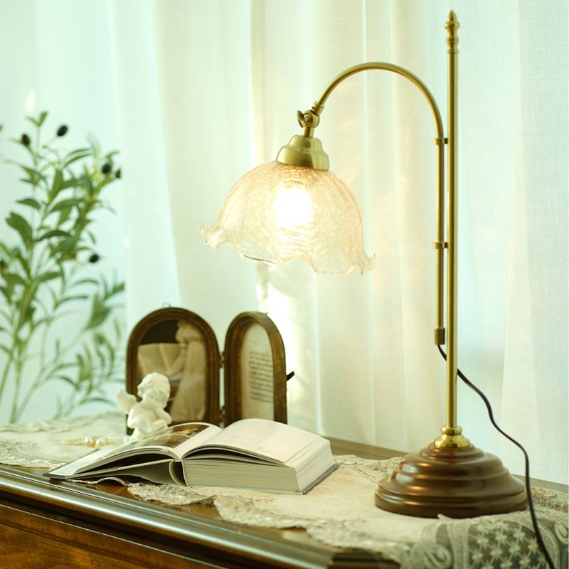 1 Light Modernism Night Table Lamps Metal Flower Nightstand Lamp for Bedroom