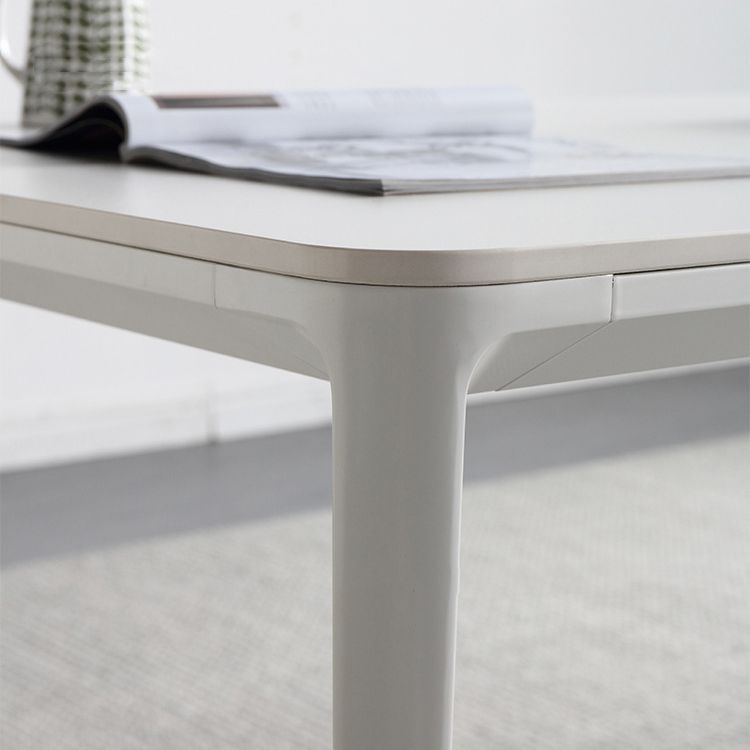 Modern Sintered Stone Dining Set Rectangle 1/4/5/6/7 Pieces Dining Room Table Set in White