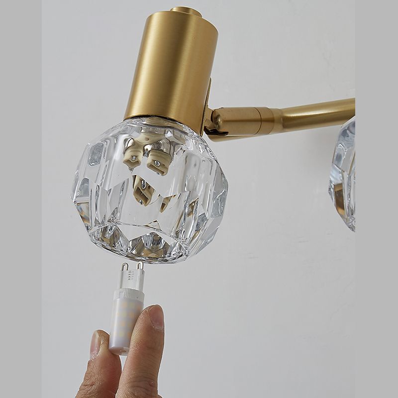 Modern Style Bulb Shaped Wall Lighting Fixture Bathroom Wall Mounted Light in Gold