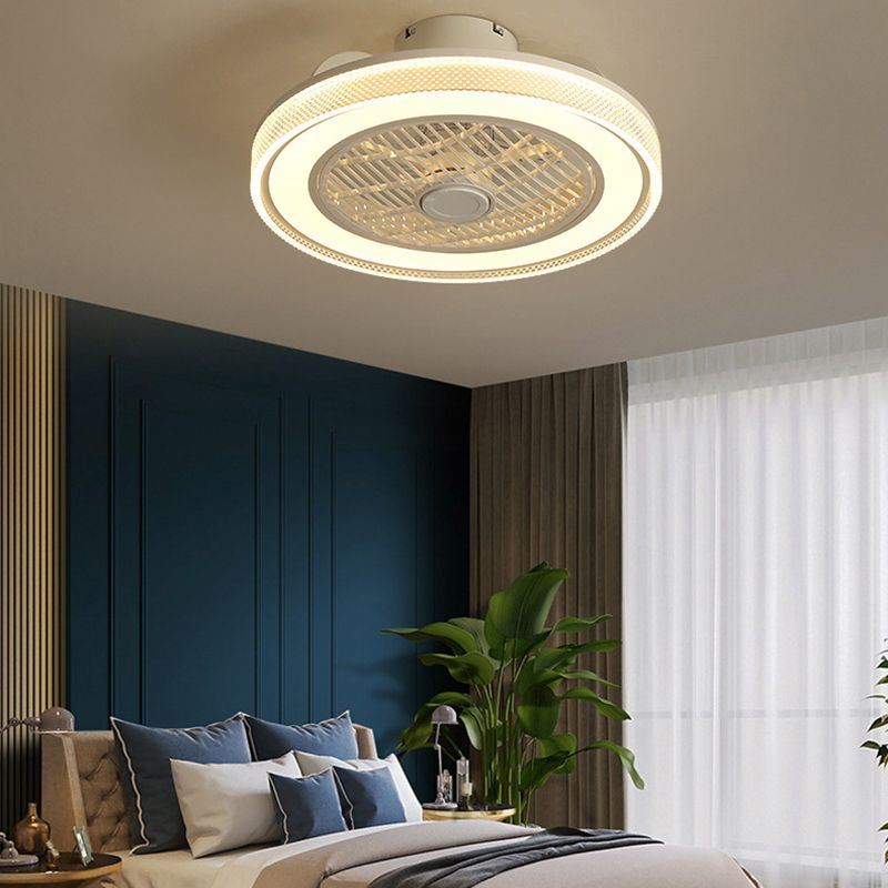 20 "runde Kasten Deckenlüftungslampe minimalistische weiße LED -Halbflush -Licht für Schlafzimmer