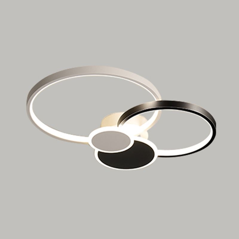 Plafonnier LED multi-anneaux encastré simple pour salon