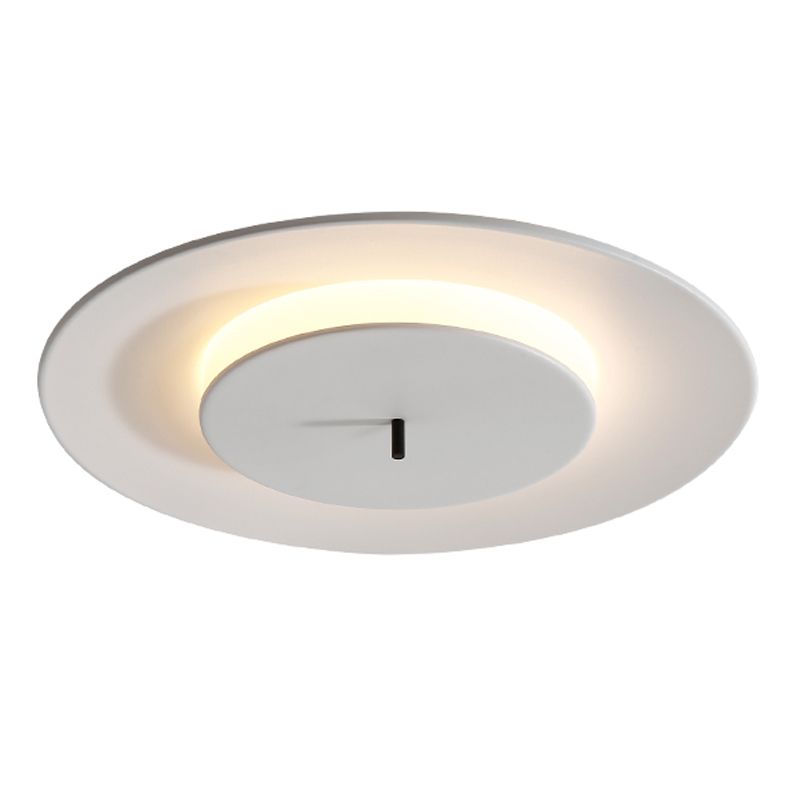 Lámpara de techo LED nórdica moderna, montaje empotrado circular de hierro lacado con pantalla acrílica