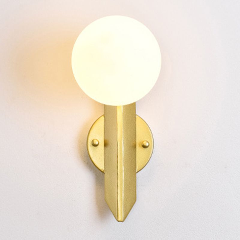 Modern Style Wall Sconce Glass 1 Light Ball Shape Sconces for Bedroom