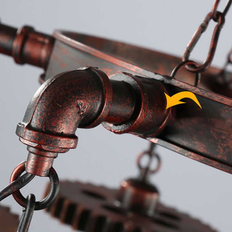 Bronze Antique suspension du lustre en fer forgé de barreaux de lustre