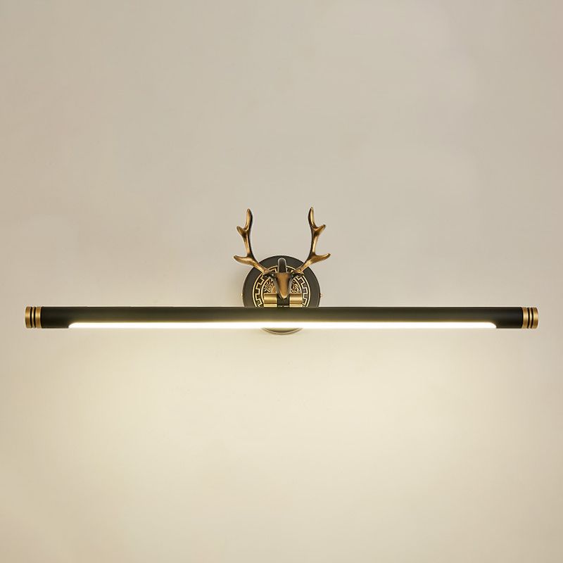 Armed Linear Vanity Lamp American Style Copper Single Vanity Light
