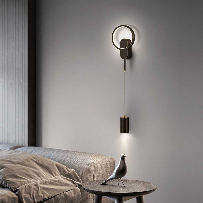 2-Lights Geometric Wall Light Modern 31" High Wall Sconce for Bedroom