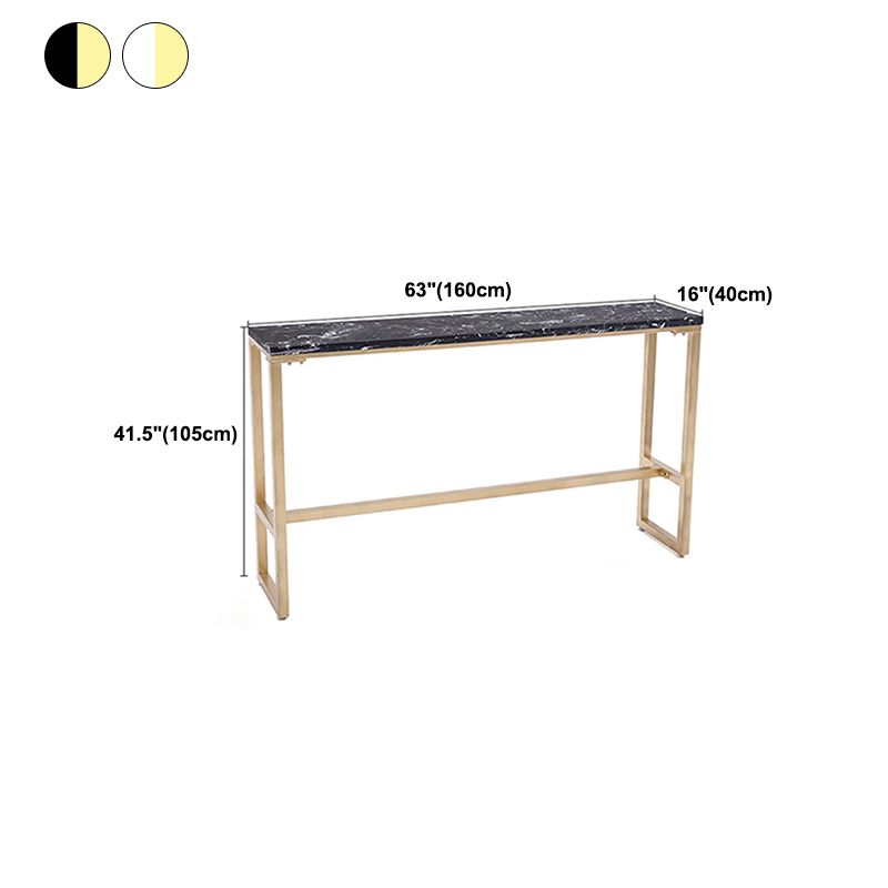 Glam Pub Table Solid Wood Bar Height Rectangle Bar Table for Breakroom