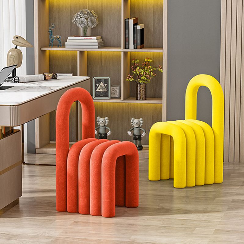 Contemporary Open Back Chair Velvet Dining Side Chair for Indoor