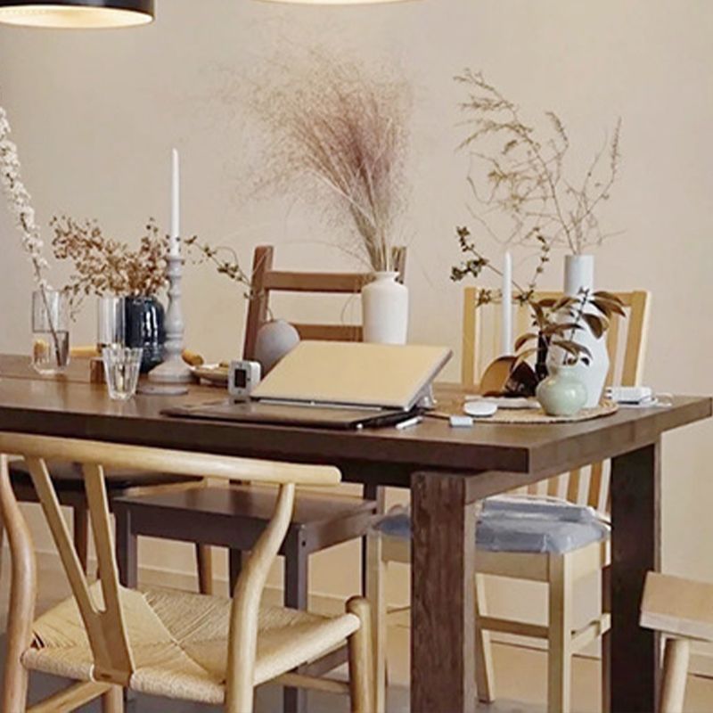 Modern Solid Wood Table for Restaurant Rectangle Table with Sled Base