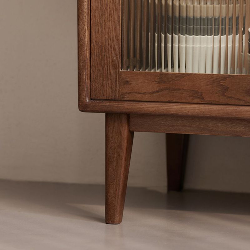 Modern Style Espresso Sideboard Solid Wood with Sliding Door