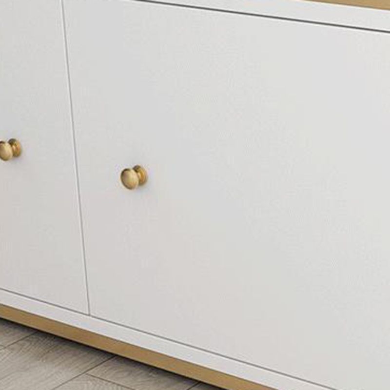 Modern Metal Bookcase Standard Bookshelf With Doors 76.7" H x 11.8" W