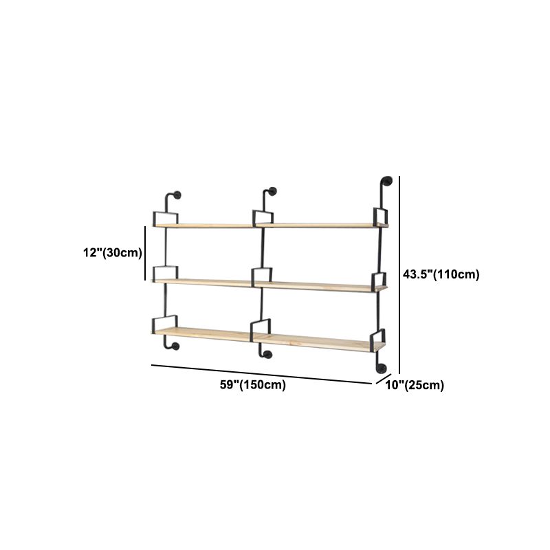 9.84"W Bookshelf Industrial Style Wall Mounted Bookcase for Home Study Room