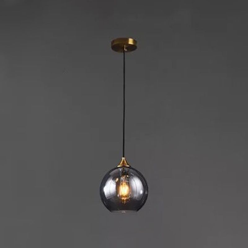 Contemporary Sphere Pendant Lights Blown Glass Hanging Pendant Lights for Bedroom
