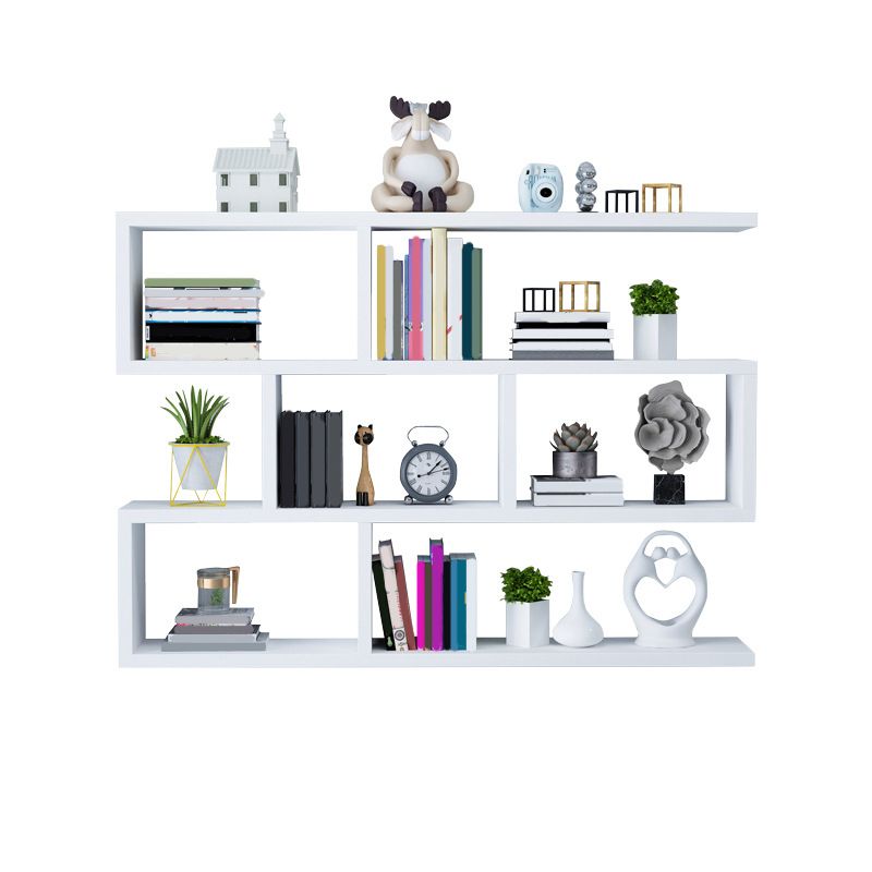 Wall Unit Open Book Shelf Modern Engineered Wood Shelf Bookcase for Home