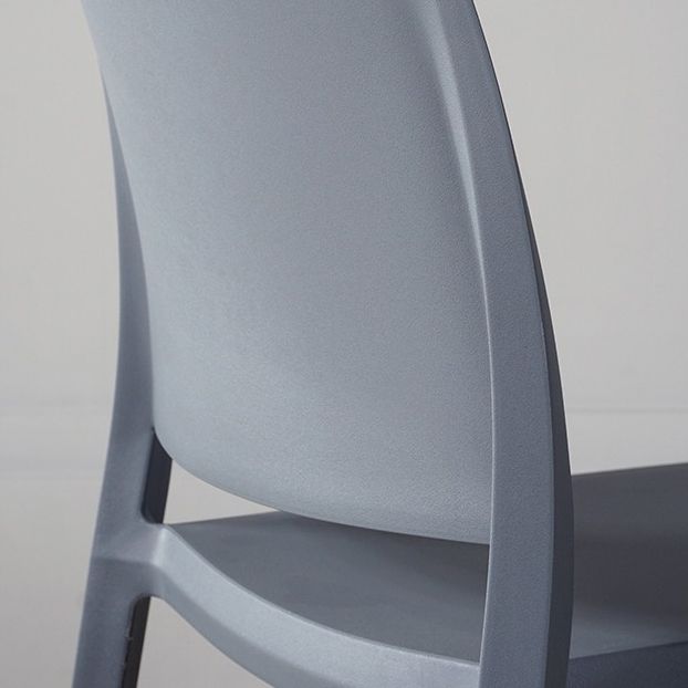 Chaises de salle à manger en plastique sans bras de style nordique, chaise latérale de salle à manger à dos ouvert