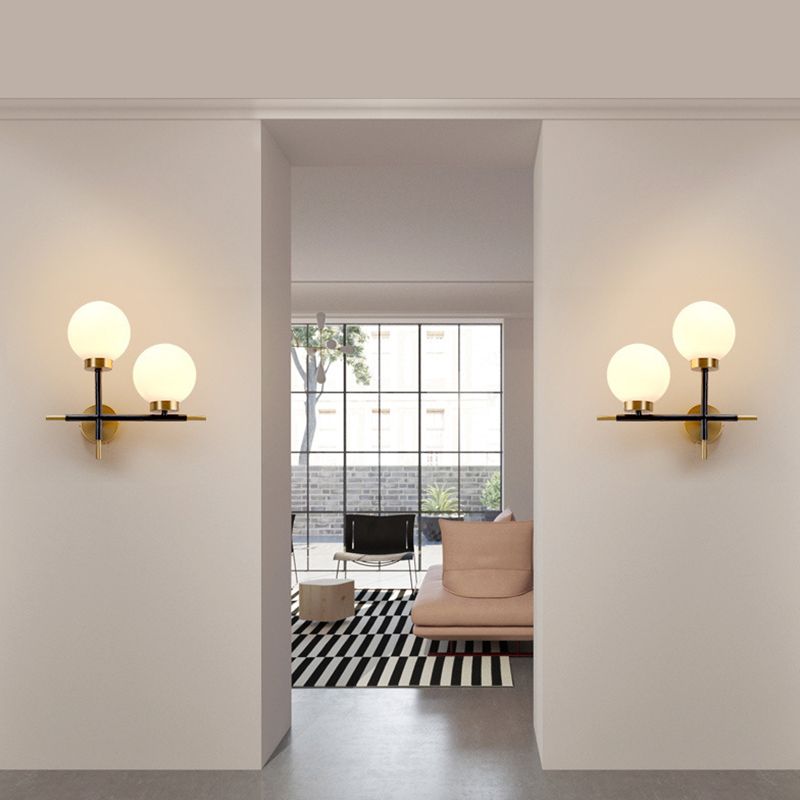 Nordic Style Wall Light Sconces Ball Shape Glass Wall Lamp for Living Room