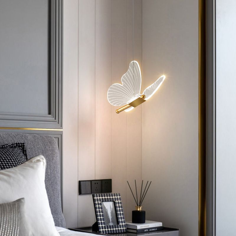 Nordic Style Butterfly Deckenhängung Lampe Metall LED Schlafzimmer Hanging Deckenleuchte