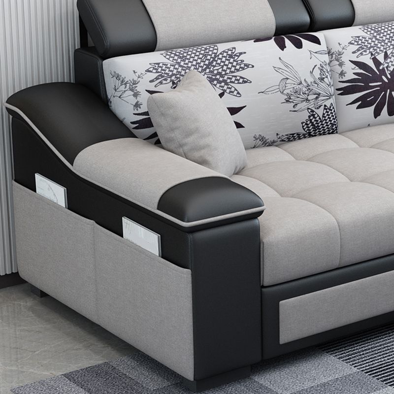 106.3"D x 57"W x 35.43"H Sloped Arm Sectionals, Modern High Back Sofa with Slipcovered