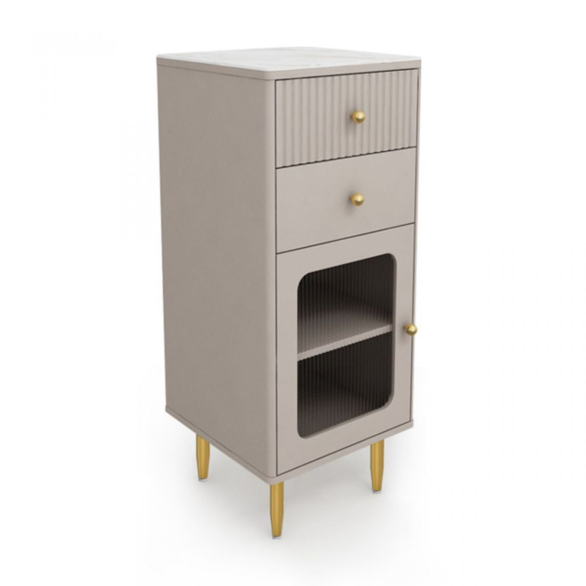 Glam Combo Dresser Stone Vertical Storage Chest Dresser for Bedroom