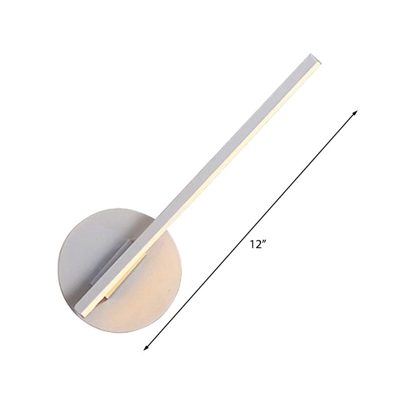 Schwarz/weiße lineare Leuchtenlicht minimaler Acryl -LED -Wandlampe für Schlafzimmer in warmem/weißem Licht