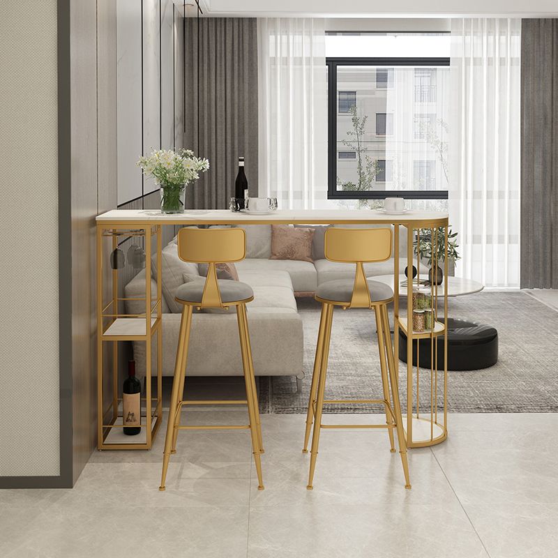 Glam Style Fixed Bar Table 1/2/3 Pieces Stone Counter Table for Dining Room