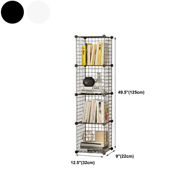 Contemporary Metal Shelf Bookcase Closed Back Home Book Shelf