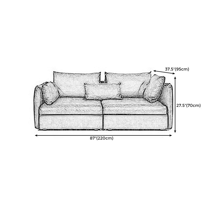 Contemporary Cushion Back Sectional Sofa 35.43"High Track Arm Sofa,Black