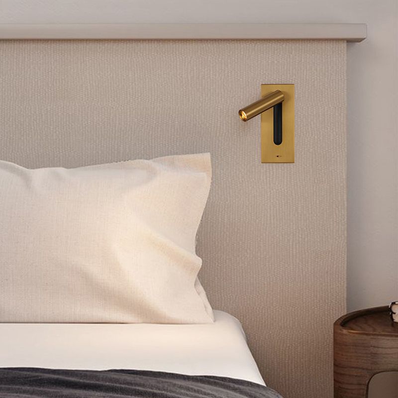 Modern Style Rectangle Shape Wall Lamp Metal 1 Light Sconces for Bedroom